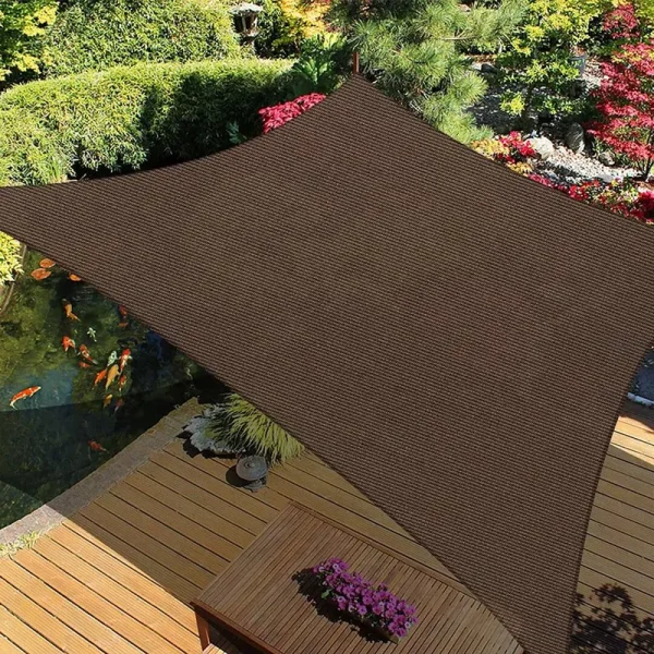 Icover Sun Shade Sail Canopy 6'6"x9'10", 185GSM Fabric Permeable Pergolas Top Cover, for Outdoor Patio Lawn Garden Backyard Awning, Brown