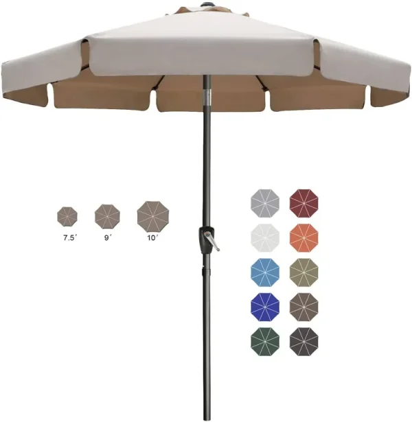 ABCCANOPY Premium Patio Umbrellas 9' Khaki