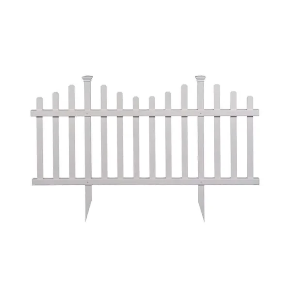 Zippity Outdoor Madison No-Dig Vinyl Picket Garden Fence Panel, White - 2 count