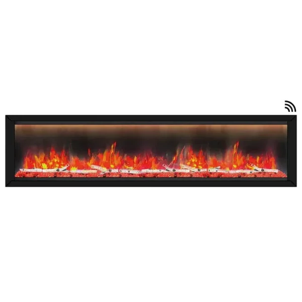 Allegro Series 82.5 in. Wall Mount Smart Electric Fireplace in Black
