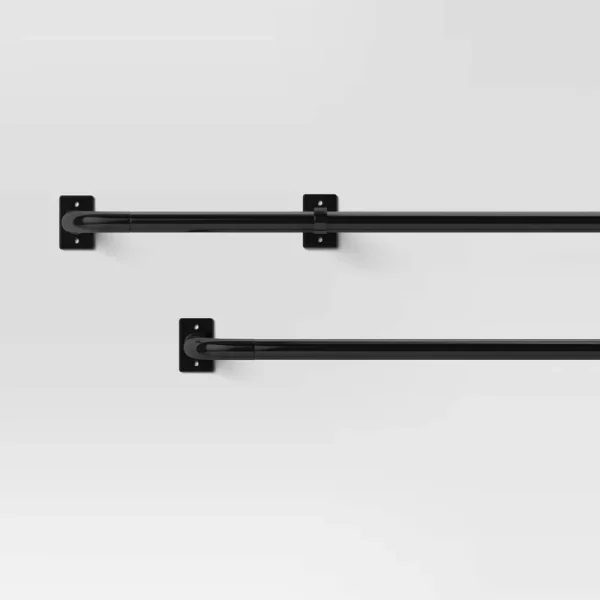 66"-120" French Curtain Rod Matte Black - Project 62