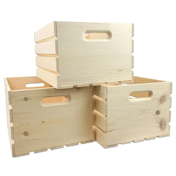 Wilson Enterprises 18" x 10" Pine Handle Crates, 3ct. | Michaels