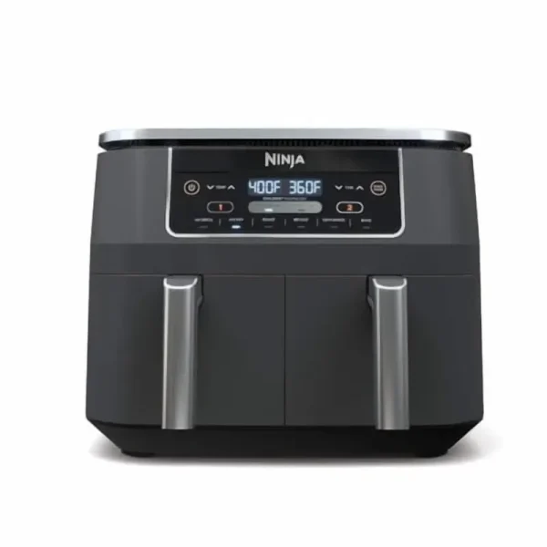 Ninja DZ201 Foodi 8 Quart 6 - in - 1 Dualzone 2 - Basket Air Fryer with 2 Independent Frying Baskets, Match Cook & Smart Finish to Roast, Broil, Dehydrate & More for Quick, Easy Meals, Grey