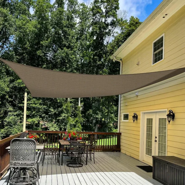 Sunshades Depot 12' x 12' Sun Shade Sail Square Permeable Canopy Brown Custom Size Available Commercial Standard