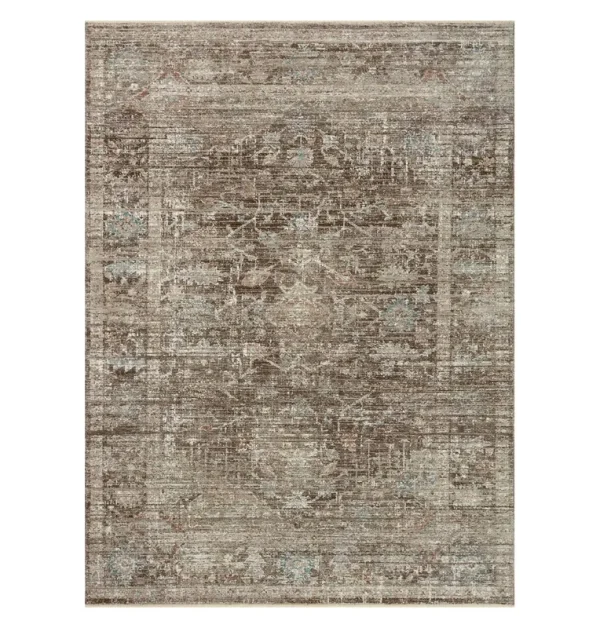 Magnolia Home by Joanna Gaines x Loloi 3'6" 5'6" Charcoal/Dove Small Millie MIE-03 Area Rug