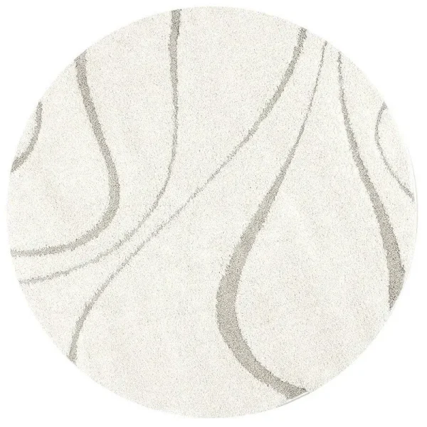 nuLOOM Carolyn Modern Shag Area Rug, 5' 3" Round, Cream