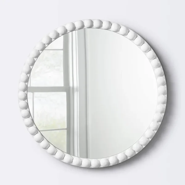 Round Decorative Wall Mirror - White - Cloud Island