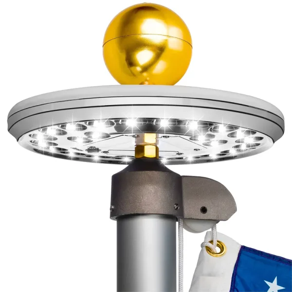 Solar Flag Pole Flagpole Light by Deneve LED Downlight for Most 15 to 25 ft Flag