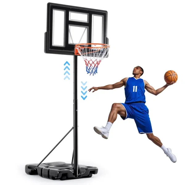 Edx 6.1ft - 10ft Adjustable Height 44" Shatterproof Outdoor Portable Basketball System (Adult)