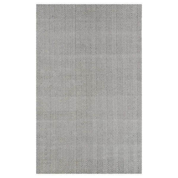 nuLoom Cotton Hand Loomed Herringbone Cotton Rug, Grey