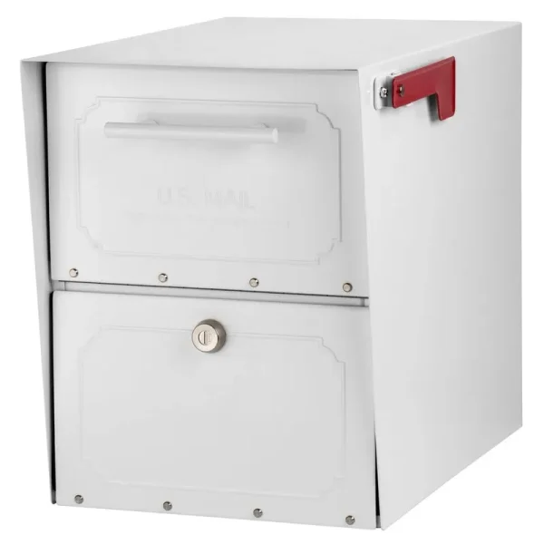 Architectural Mailboxes Oasis Jr. Locking Post Mount Mailbox Black