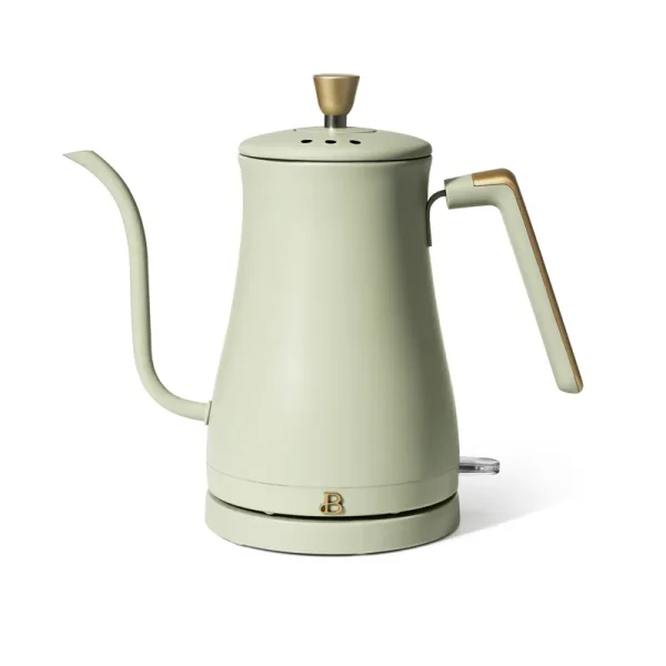 Beautiful 19281 1.0L Electric Gooseneck Kettle Sage Green by Drew Barrymore