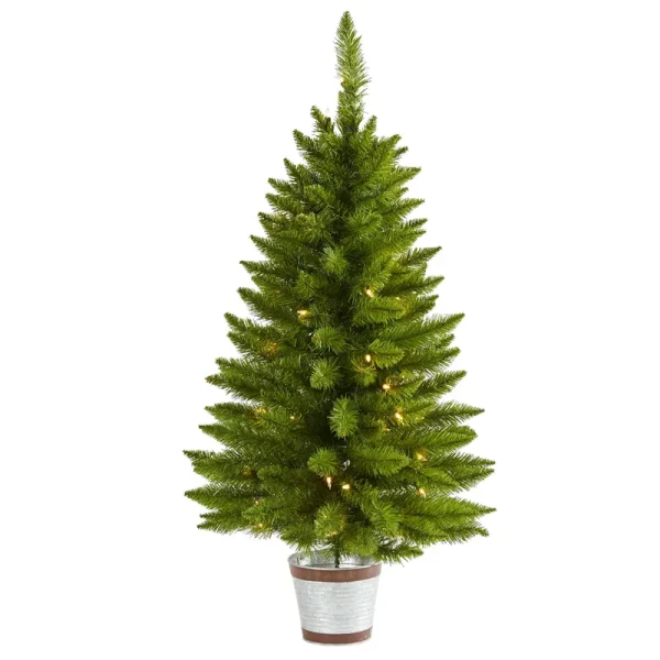 Nearly Natural 3ft. Providence Pine Artificial Christmas Tree with 50 Warm White Lights and 114 Bendable Branches
