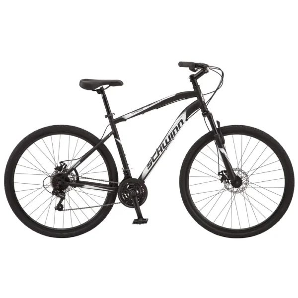 Schwinn 700c Glenwood Hybrid Bike, Adults +14 Years, Black, 21 Speeds