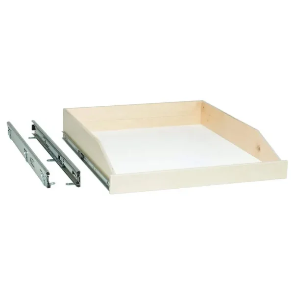Slide-A-Shelf Made-to-Fit Slide-Out Shelf 6 in. to 36 in. Wide Full-Extension with Soft Close Choice of Wood Front
