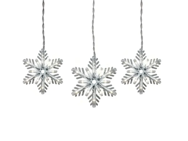 GE Snowflake 8-Count Sparkling White Snowflake LED Plug-In Christmas Icicle Lights | 72608LO