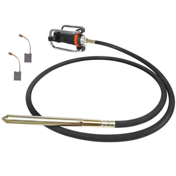 16, 000 VPM Concrete Vibrating Tool, Concrete Vibrating Tool Equipped with 14.75FT Steel Vibrating Rod and Stainless Steel Roll Cage, Suitable for Removing Bubbles from Construction Cement