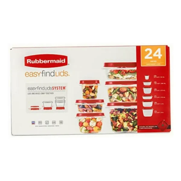 Rubbermaid Easy Find Lids Containers + Lids - 24 pieces