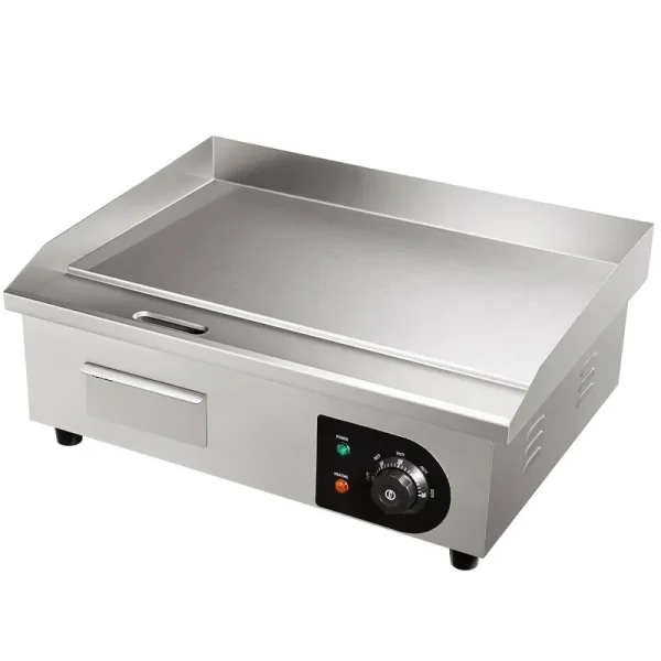VEVOR Commercial Electric Griddle 21" 1600W Countertop Flat Top Grill Stainless Steel Teppanyaki Grill with Non Stick Iron Cooking Plate 122-572��F