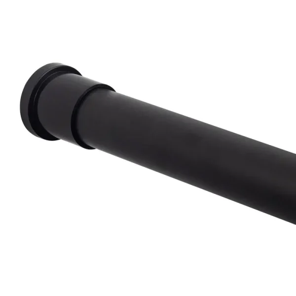 Style Selections 51-in to 86-in Matte Black Tension Single Straight Adjustable Shower Curtain Rod | SHLSNS04MB-86
