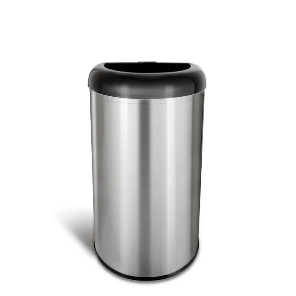 Nine Stars 13.2-Gal. Stainless Steel Open Top Trash Can - Black