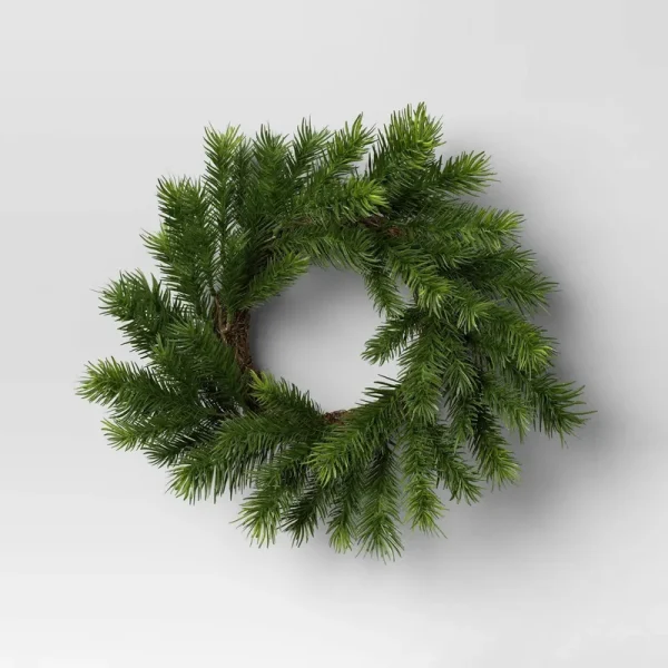 Mini Pine Christmas Wreath Green - Threshold