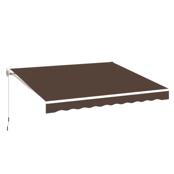 AECOJOY 13'×10' Manual Retractable Awning Sun Shade, Patio Awning Canopy