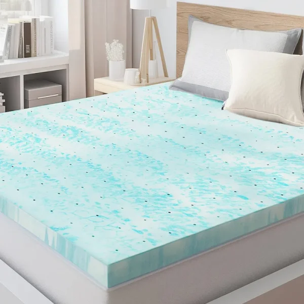 Smug Memory Foam Mattress Topper, 3 inch Thick Gel Infused Cooling Toppers Pad for Full Size Bed, Sleeper Sofa, RV, Camper, CertiPUR US Certified,