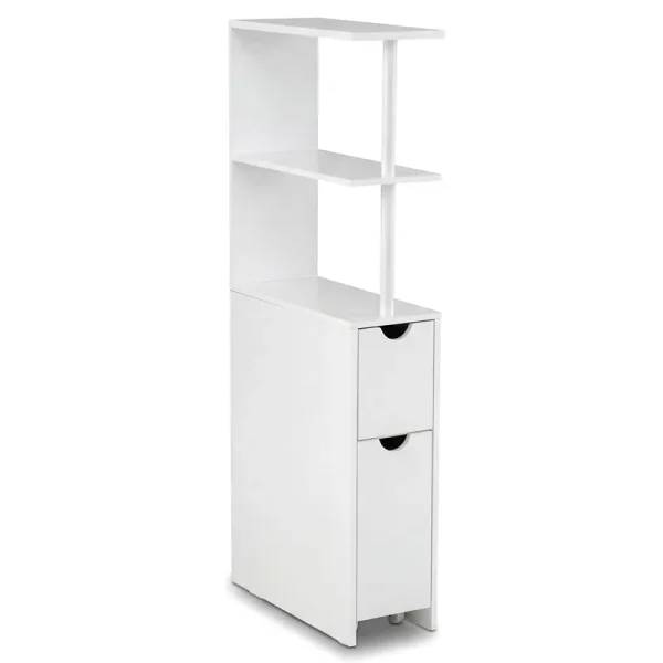 Tangkula Slim Bathroom Storage Cabine Narrow Toilet Paper Holder for Restroom