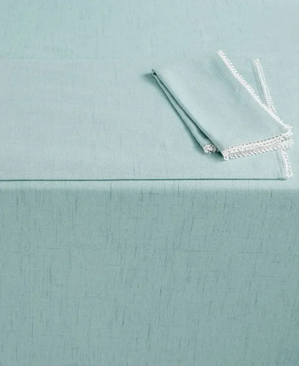 Lenox French Perle Solid 60"x84" Oblong Tablecloth, Ice Blue