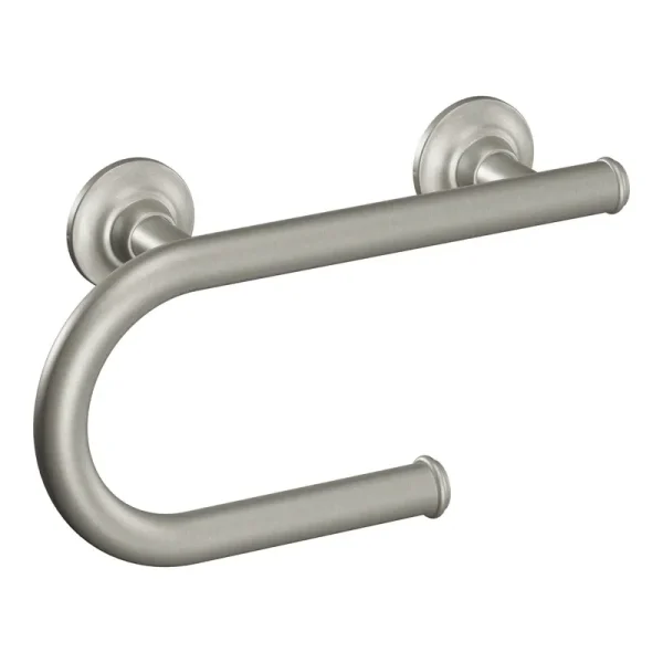 Moen LR2352DBN Brushed Nickel 8" Grab Bar with Paper Holder