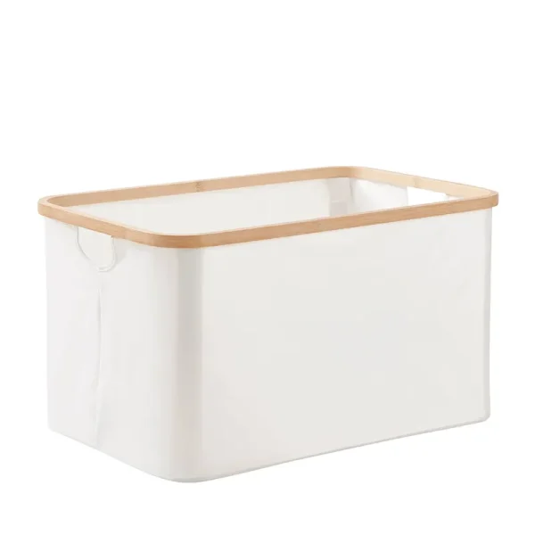 Better Homes & Gardens Ivory Collapsible Canvas Laundry Basket, 21" x 14" x 12"