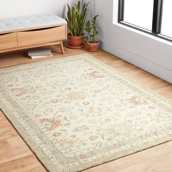 McClelland Oriental Handmade Hooked Wool Ivory Area Rug One Allium Way Rug Size: Rectangle 3'6" x 5'6"
