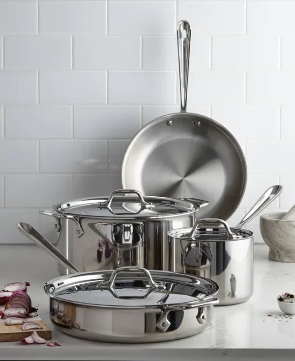 All-Clad Stainless Steel 7 Piece Cookware Set