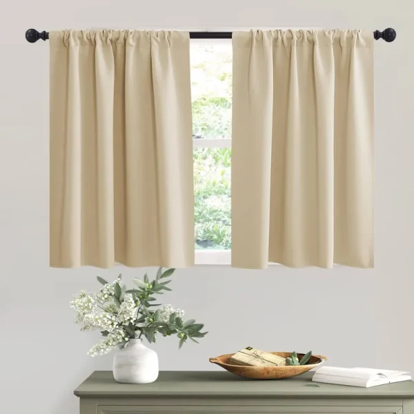 RYB Home Thermal Insulated Curtains Blackout Small Window Curtains Light Block Privacy for Bathroom Kitchen Laundry RV Curtains, 42 inch Wide by 36 in