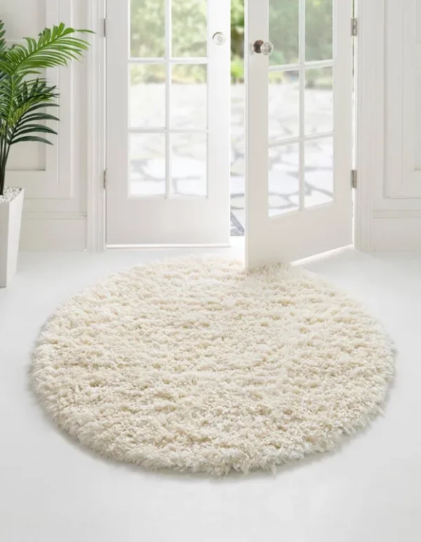 Infinity Shag 6 ft Round Pearl Area Rug