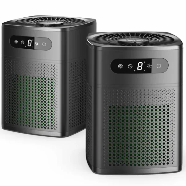 2 Pack Air Purifiers for Home Bedroom, H13 True HEPA Filter for Home Large Room, Air Filter with Sleep Model, 24dB Filtration System,Black
