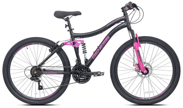 Genesis 26 In. Maeve Women's Mountain Bike. Black and Pink