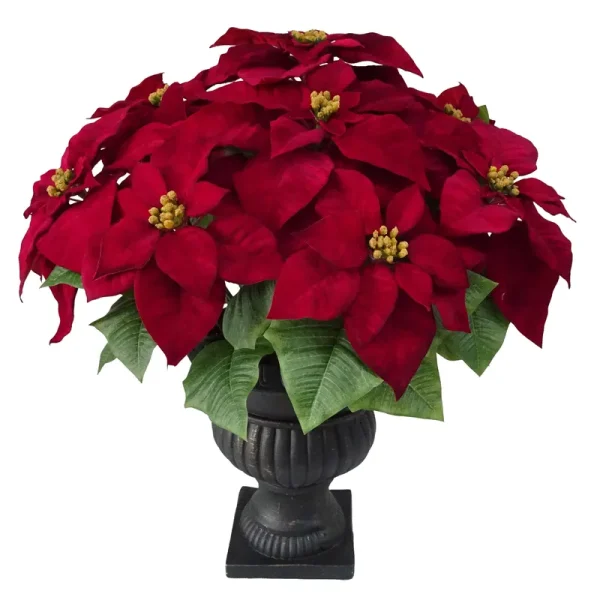 24" Deluxe Burgundy Poinsettia Bush in Black Urn by Ashland | Michaels