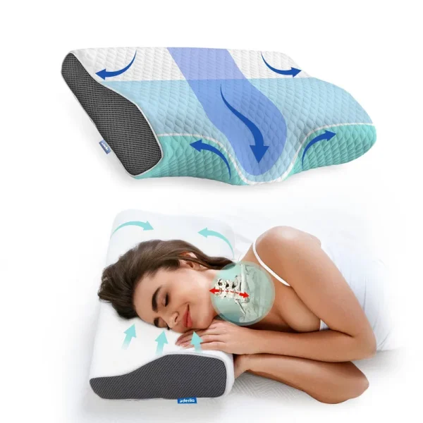 Size 14x24 Derila Orthopedic Memory Foam Pillow Cervical Neck Support
