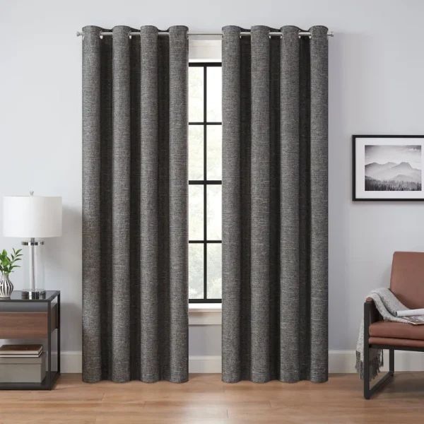 Eclipse Magnitech Branson Stripe 100% Blackout Grommet Panel, 50" x 84" - Black