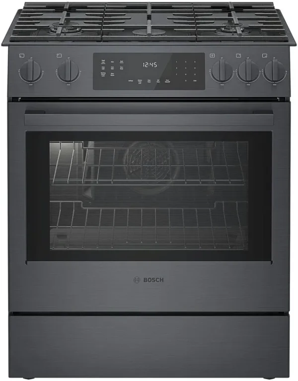 Bosch 800 Series Gas Slide-In Range 30" Black Stainless Steel HGI8046UC