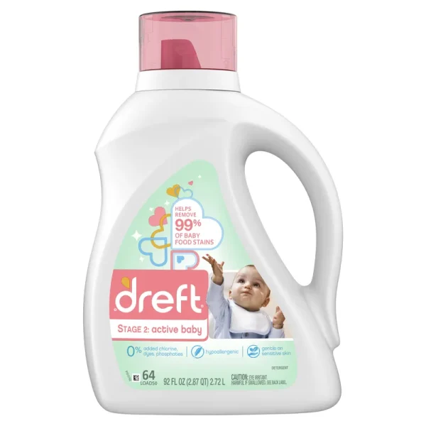 Dreft Detergent, Stage 2: Active Baby - 92 fl oz