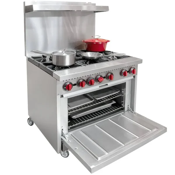 MoTak 36" 6 Burner Gas Range w/Standard Oven