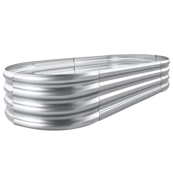 Nana Guard Galvanized Raised Garden Bed Kit, Galvanized Planter Raised Garden Boxes Outdoor, Oval Metal Raised Garden Beds for Vegetables