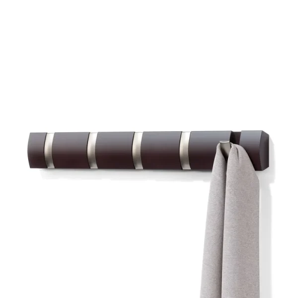 Umbra Espresso 5-Hook Flip Hook Rack, Brown