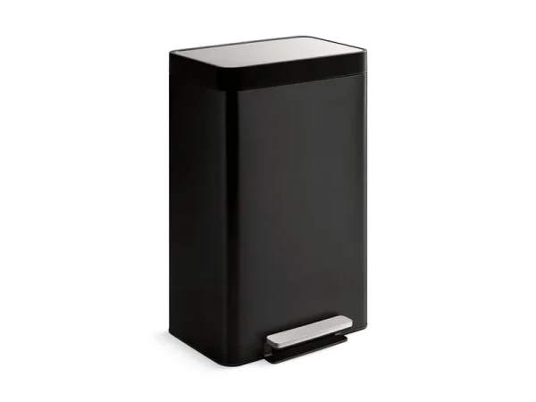 Kohler K-20940-BST Black Stainless 13-Gallon Stainless Steel Step Trash Can