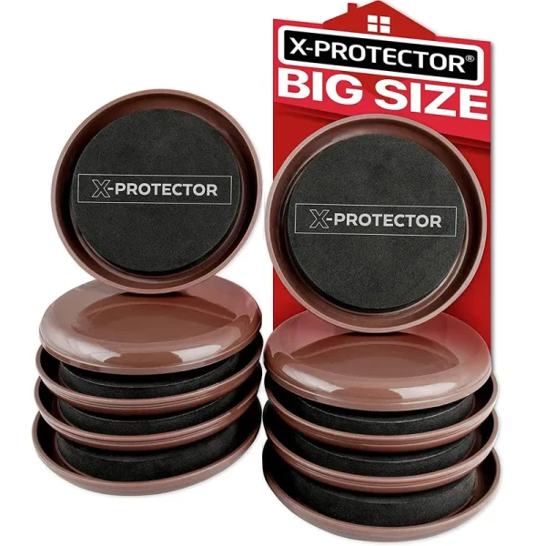 Furniture Sliders for Carpet X-Protector Best 8-Pack 4 3/4 inch Heavy Moving