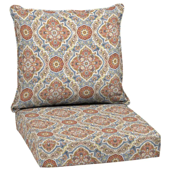 Arden Selections 24" x 24" Outdoor Deep Seat Cushion Set Global Vintage Medallion