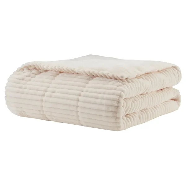 Premier Comfort Ivory Parker Corduroy Plush Down Alternative Throw